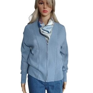 Three Dots Sky Blue Knit Sweater